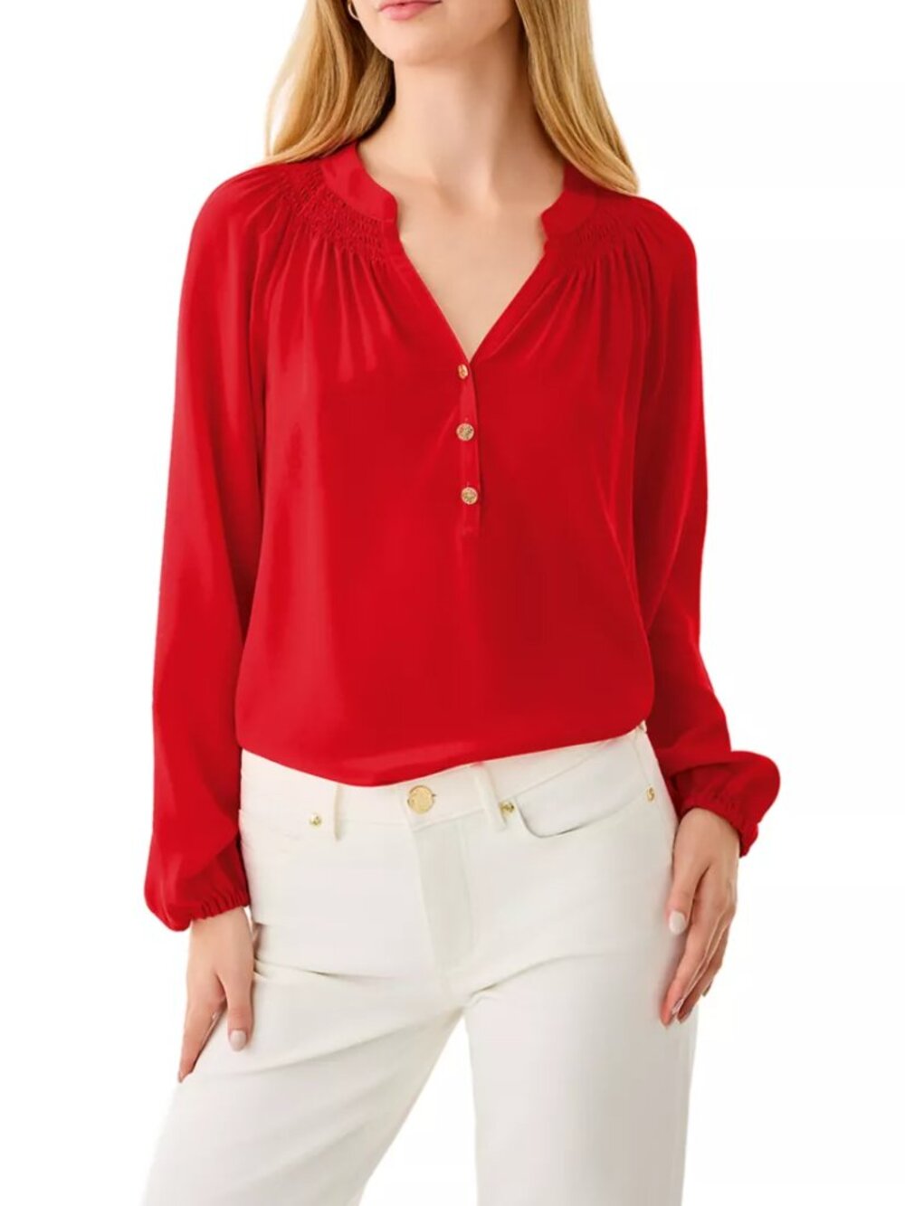 LILLY PULITZER Elsa Silk Top in Ruby Red Size S NWT